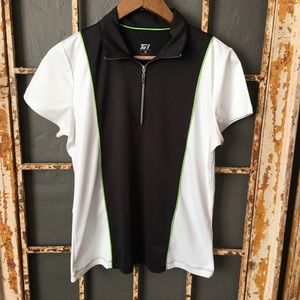 Tail White & Black Short Sleeve Athletic Top M
